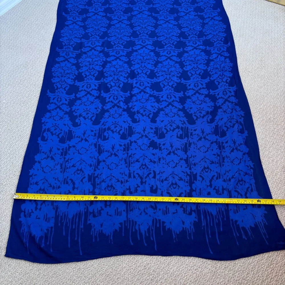 Stella & Dot Cobalt Blue Damask Floral Oversized Scarf Wrap Shawl 68x38